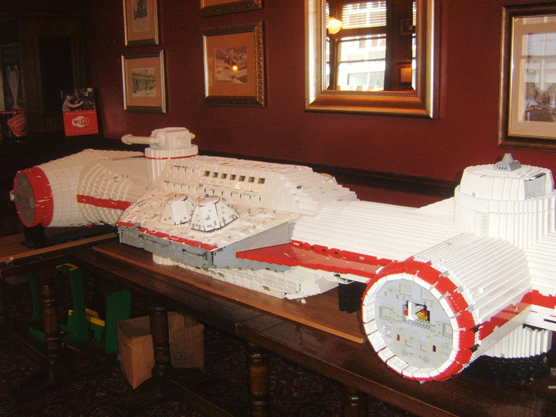 Illustration for article titled Crazy Guy Making Huge Minifig Scale Lego Corellian Corvette